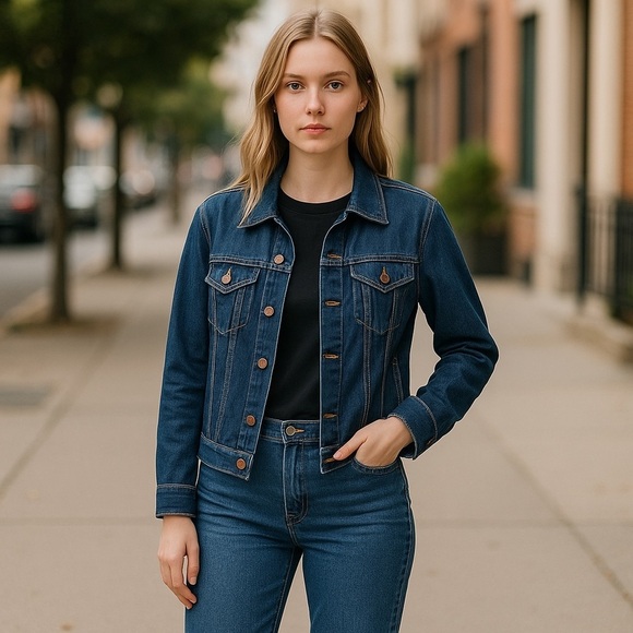 Earl Jean dark wash denim jacket sz S nwot, 015 - Picture 2 of 4